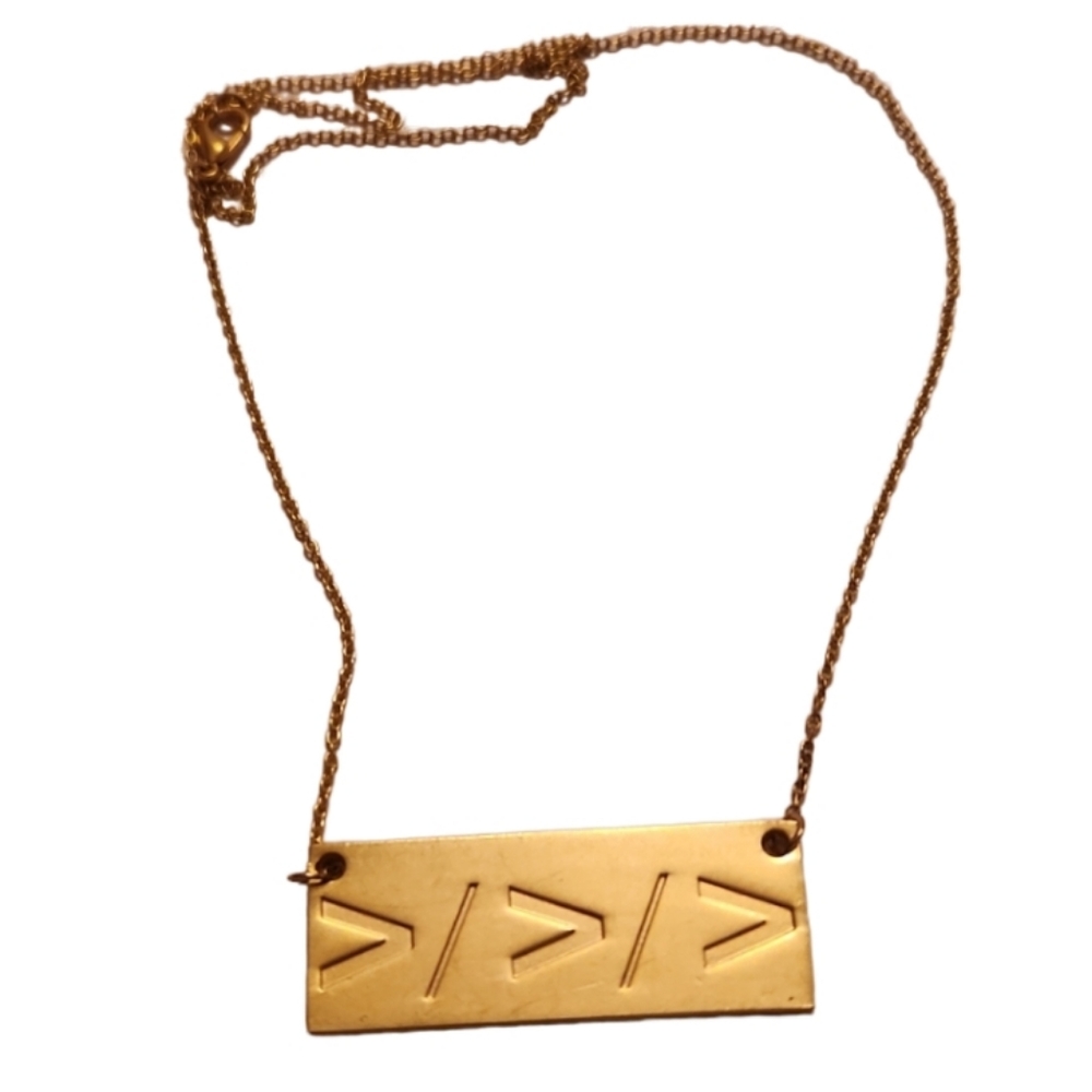 22" end to end fashion bar necklace